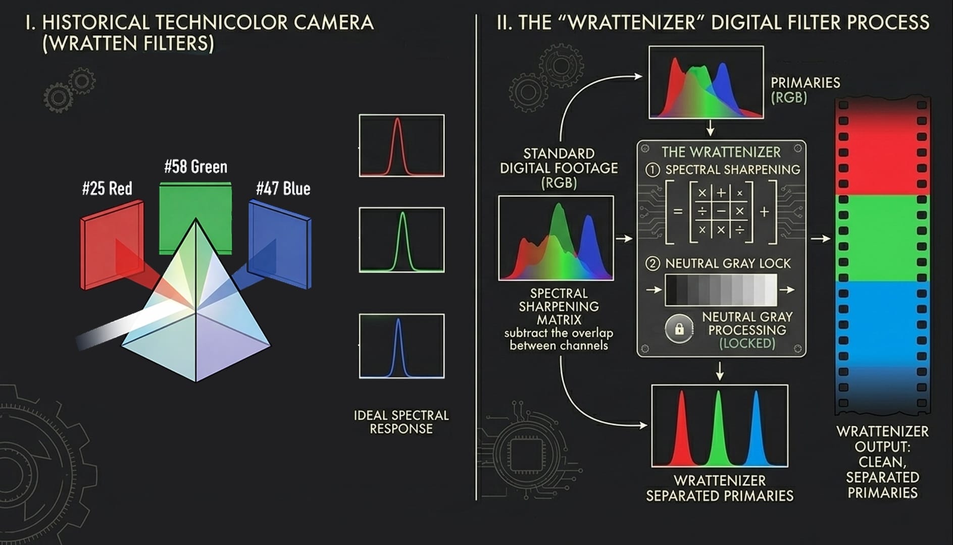 Technicolor Wratten Spectral Separation